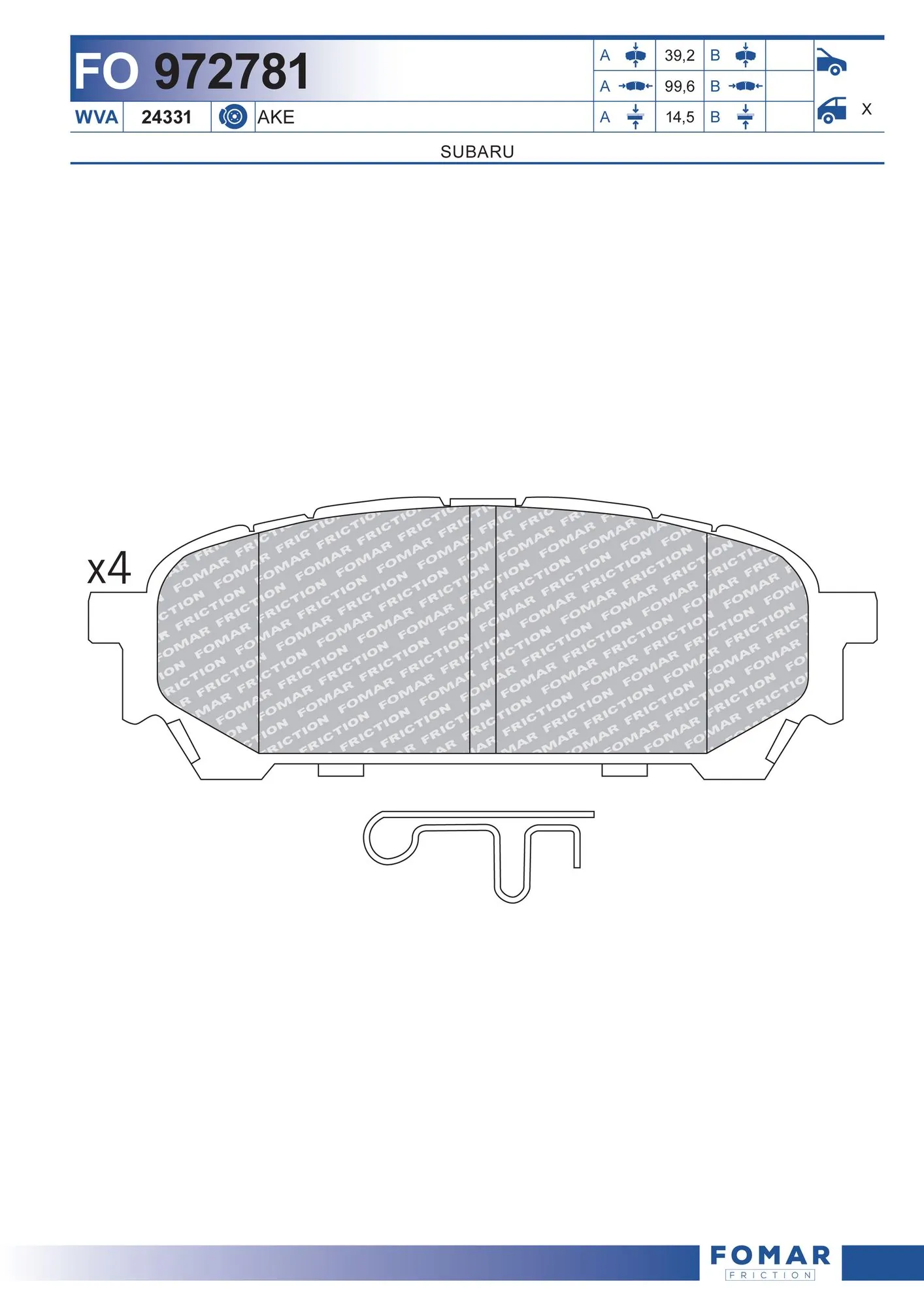 Brake Pad Set, disc brake